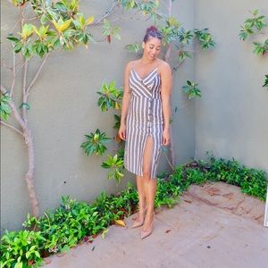 Francesca stripped dress with slit